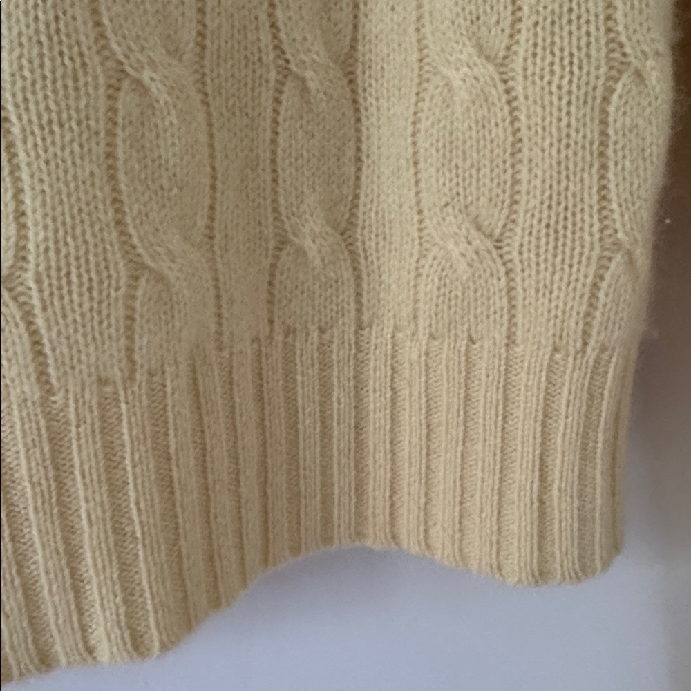 Ralph Lauren Cashmere Soft Yellow Sweater Slim Fit Sweater Size S - Picture 5 of 8